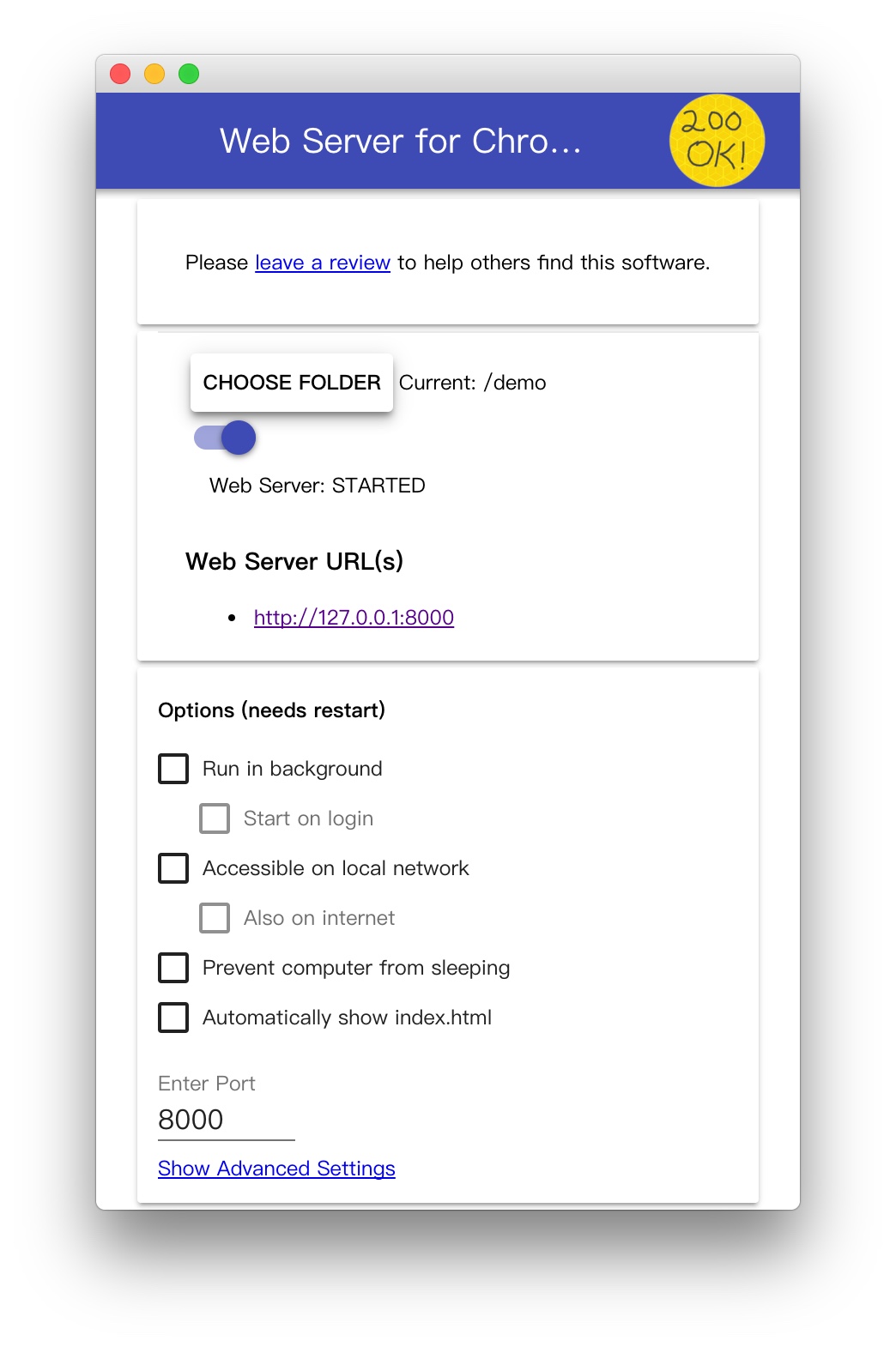 图 2：配置 Web Server